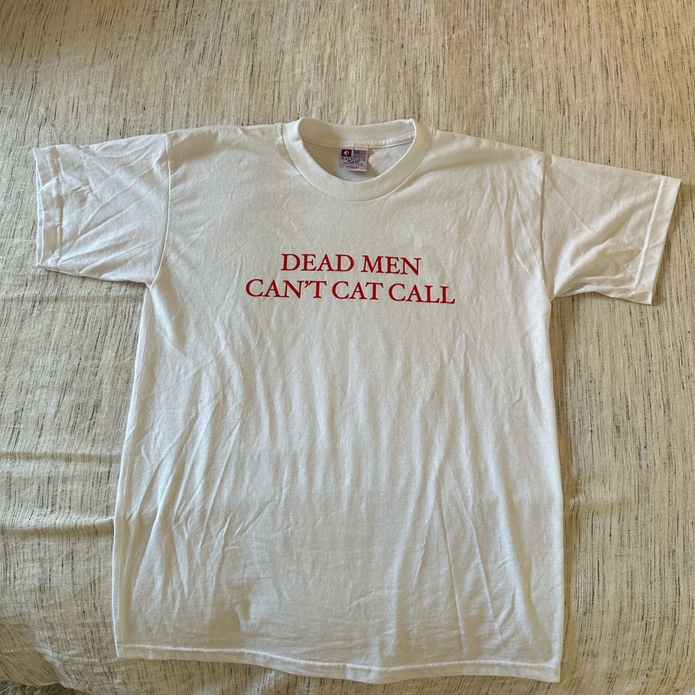 Feminist White T-Shirt with Red Text